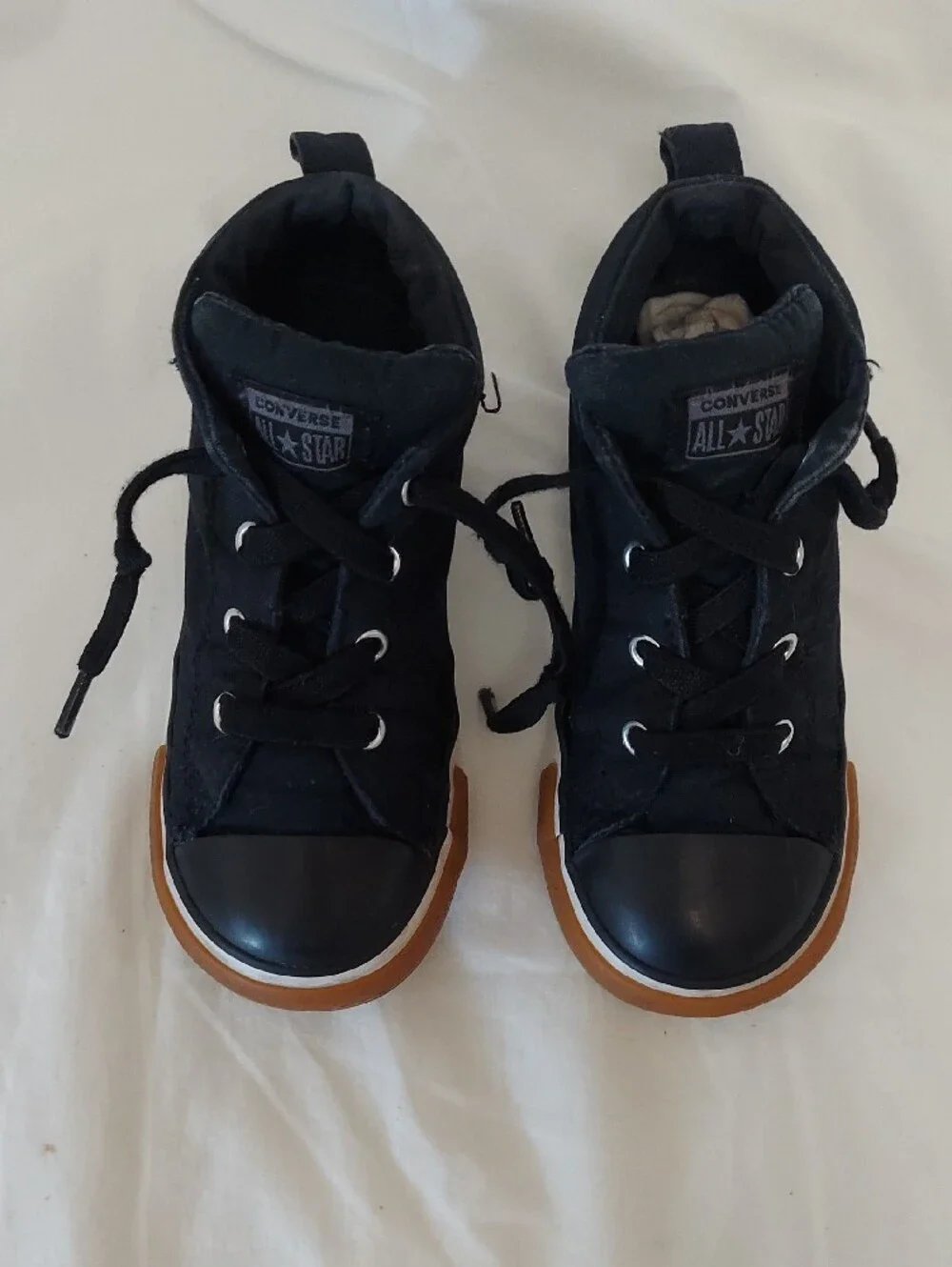 Converse Chuck Taylor All Star Street Mid Kids Shoes Black/Black/White size 10